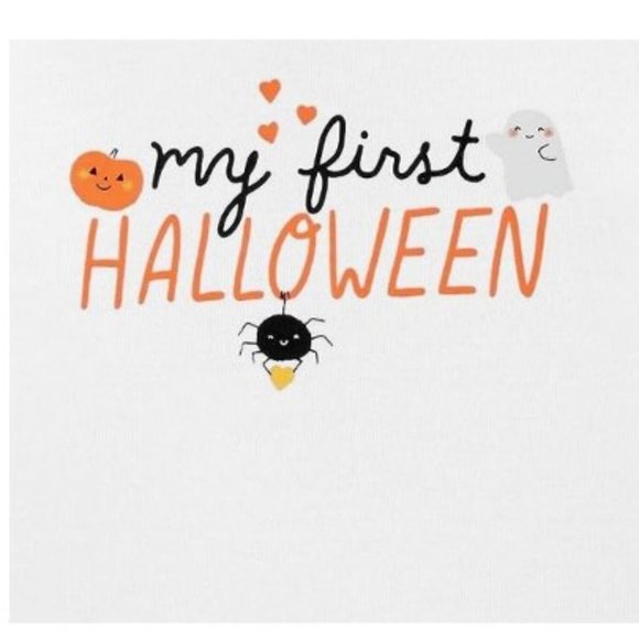 My First Halloween 2 Bodysuits Carters Long Sleeve Tee 1st Top Boys Girls 18M - Picture 4 of 6